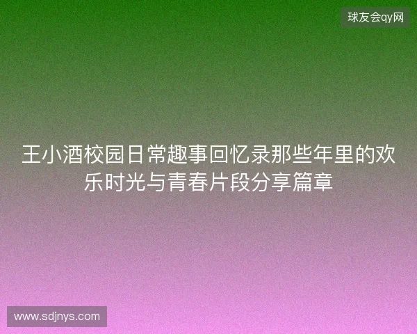 王小酒校园日常趣事回忆录那些年里的欢乐时光与青春片段分享篇章